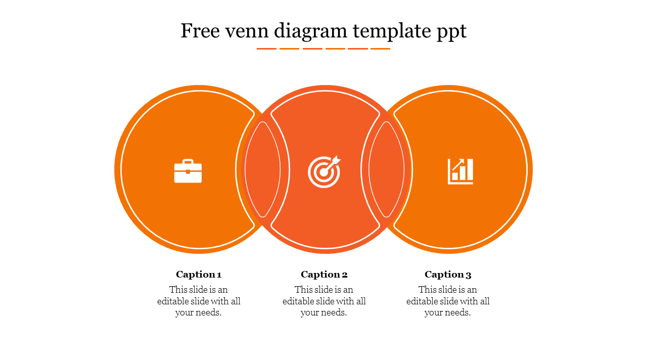 free venn diagram template ppt-3-Orange